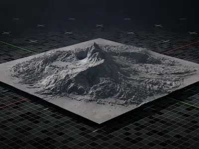 Volcano Terrain Mountain Version 4 3D model