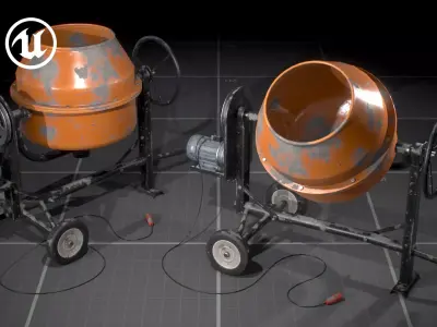Used Concrete Mixer Low-poly 3D model