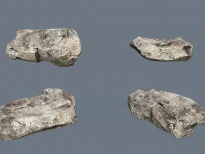 desert stones Low-poly 3D model