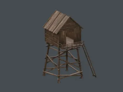 Watch Tower Low-poly 3D model