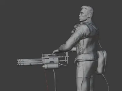 T 800 minigun pose 3D model