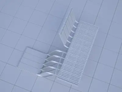 bench with parking space for bicycles 3D model