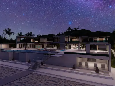 Casa Scene-villa-modern house 3D model 38