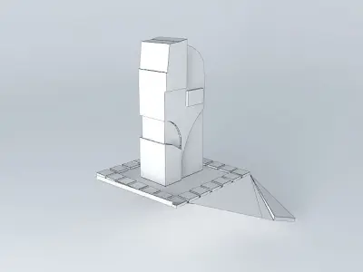 Top piece of concrete with light 3D model