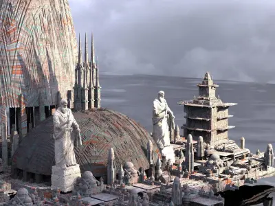 Jedi Style City Kit bash 3D model