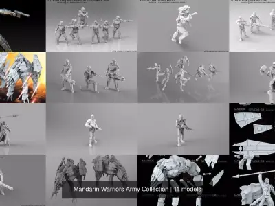 Mandarin Warriors Army Collection 3D Model Pack