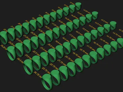 14 mm Signet ring Pack 3D print model