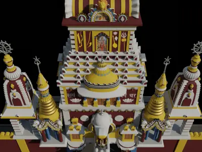 Gita Press Gate Low-poly 3D model