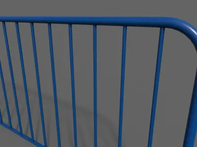 PBR Pedestrian Guard Rail Blue V1 Low-poly 3D model