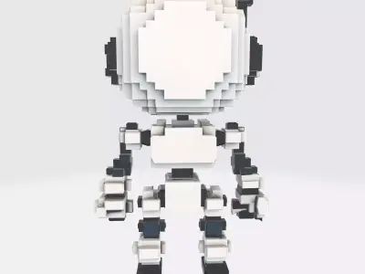 Robot Character N12 Low-poly 3D model