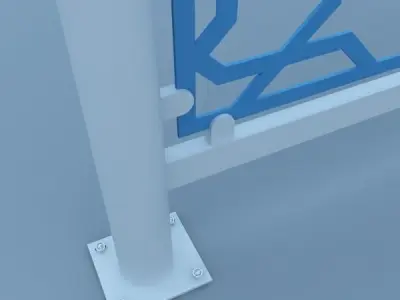 Traditional Moroccan Street Fence 3D model