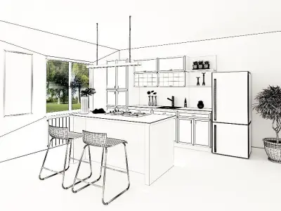 Kitchen 02 3D model