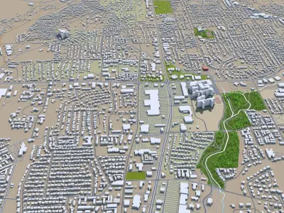 Tyler Texas USA 35km Low-poly 3D model