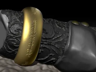 Lord of the ring Sauron Finger with ring HD 3D print model