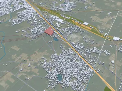 Saharanpur Uttar Pradesh India 30km Low-poly 3D model