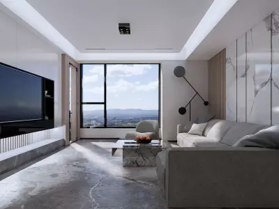 Modern living room 3D model 14