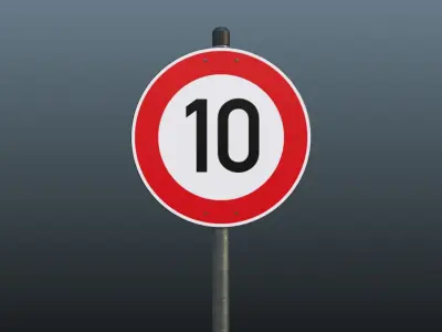 40 European Trafic Sign Pack for in city use 3D model
