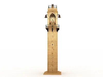City Avenue Clock Tower Low-poly 3D model