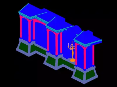 Underground Palace - Palace Wall 02 3D model