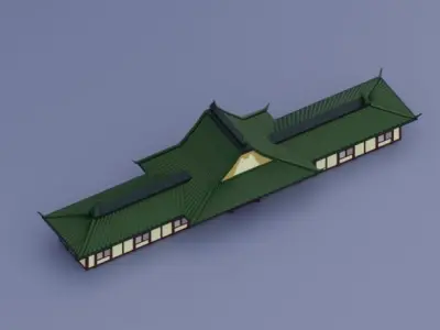 Ancient Chinese House Low-poly 3D model