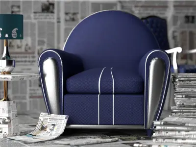  Newspaper theme photography  podcast studio setup 3D model