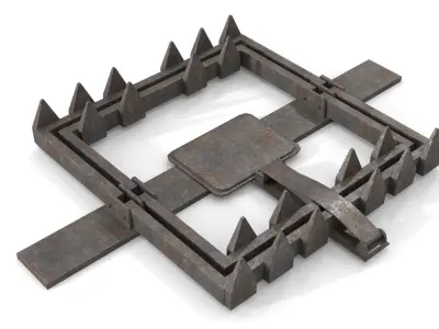 Rusty Metal Trap Low-poly 3D model