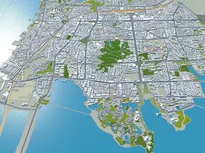Yueyang Hunan China 20km Low-poly 3D model