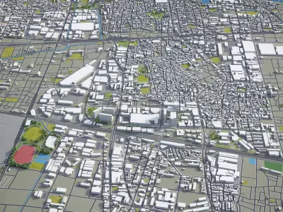 Amagasaki - City 3D Model Low-poly 3D model