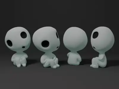 Kodama 2 figurine with eyes 3D print model