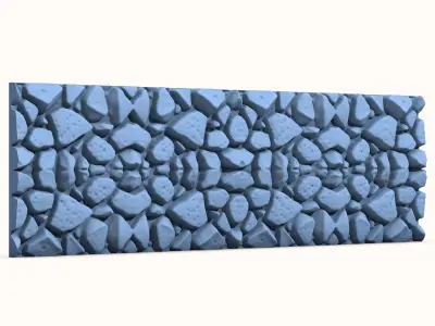 Seamless Weathered Castle Stone Wall Prop 3D print model purchase