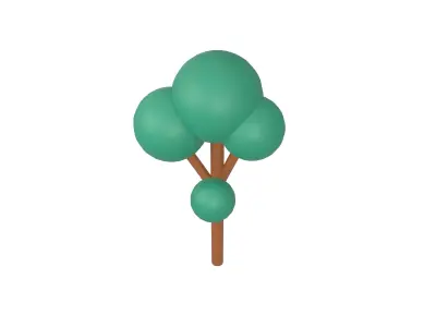 Cartoon Tree v2 003 Low-poly 3D model