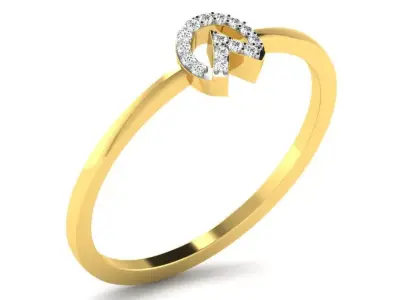 Light Weight Yellow Gold Diamond Ring DR-6019 3D print model