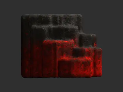 Cave Platform 1 - Lava Low-poly 3D model