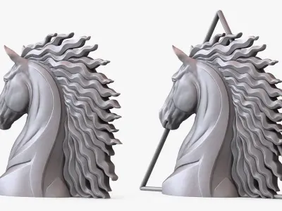  Horse Bust Statue Animal Sculpture 