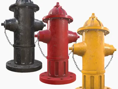 Street Hydrant 02 Low-poly 3D model