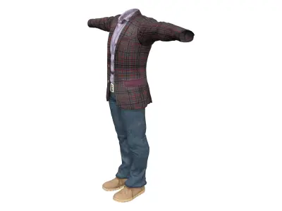 Sweatshirt Full Outfit Low-poly 3D model