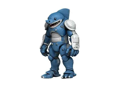Shark Cyborg Low-poly 3D model