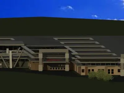 Hospital Building Low-poly 3D model