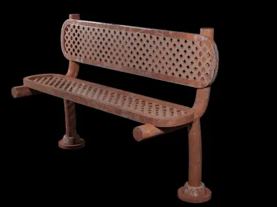 Bench - PBR Game ready - Low - Poly 3d model Low-poly 3D model
