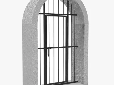 Infrastructure Structure Concrete Arched Grate 3D model