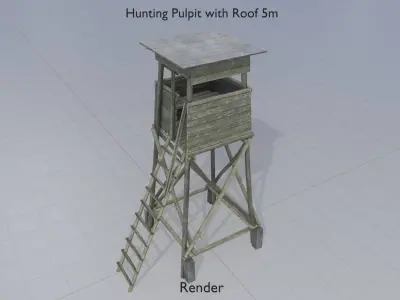 Hunting Pulpit with Roof 5m Low-poly 3D model