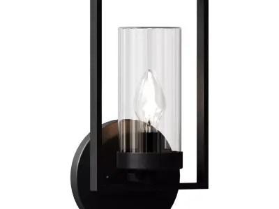 nispen wandlamp buiten ip44 zwart 3D model