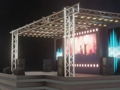 Entertainment Concert Stage 3D Model 3D model