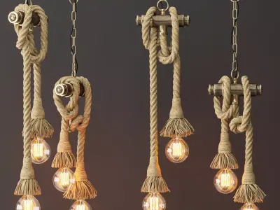 Loft style pendant lamp 2 3D model