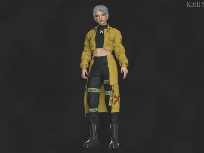 Sci Fi Outfit Female Marvelous designer Clo3d OBJ mtl FBX ZPRJ 3D model