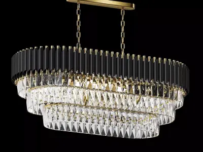 KiSiRi Oval Crystal Pendant Light  Low-poly 3D model