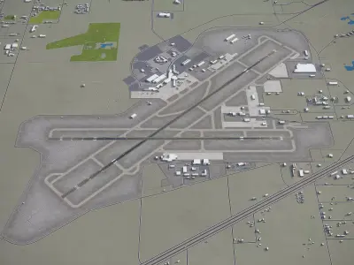 Spokane - International Airport - GEG Low-poly 3D model