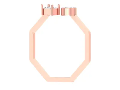 Open End Women Light Weight Band Princess Round Stone Ring 3D print model