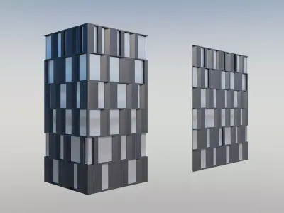 Parametric Facade Pattern Office Model 3D 3D model
