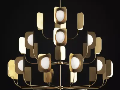mmlampadari Leaf Chandelier 3 Tier 3D model